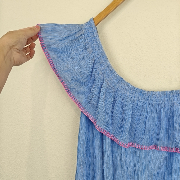 Lilly Pulitzer Emmeline One Shoulder Shift Dress in Blue Size XS - Picture 13 of 13